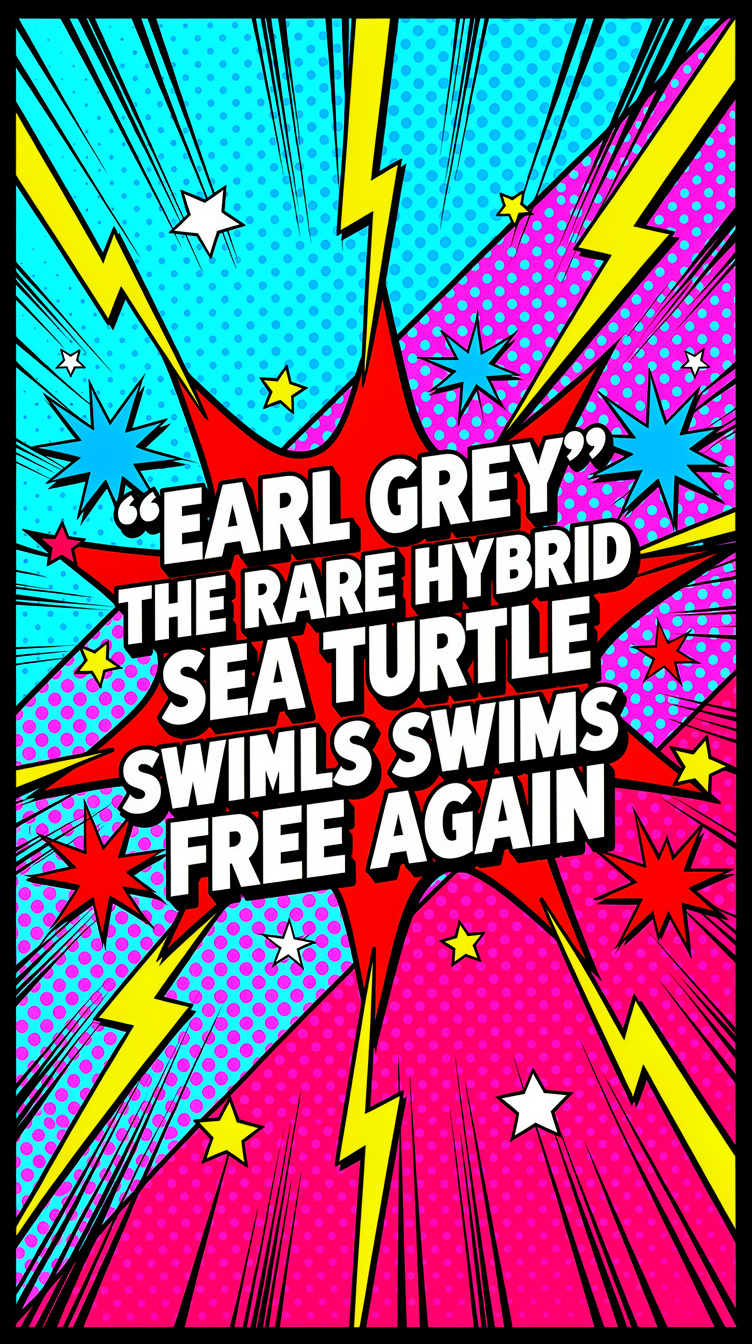“Earl Grey” the Rare Hybrid Sea Turtle Swims Free Again