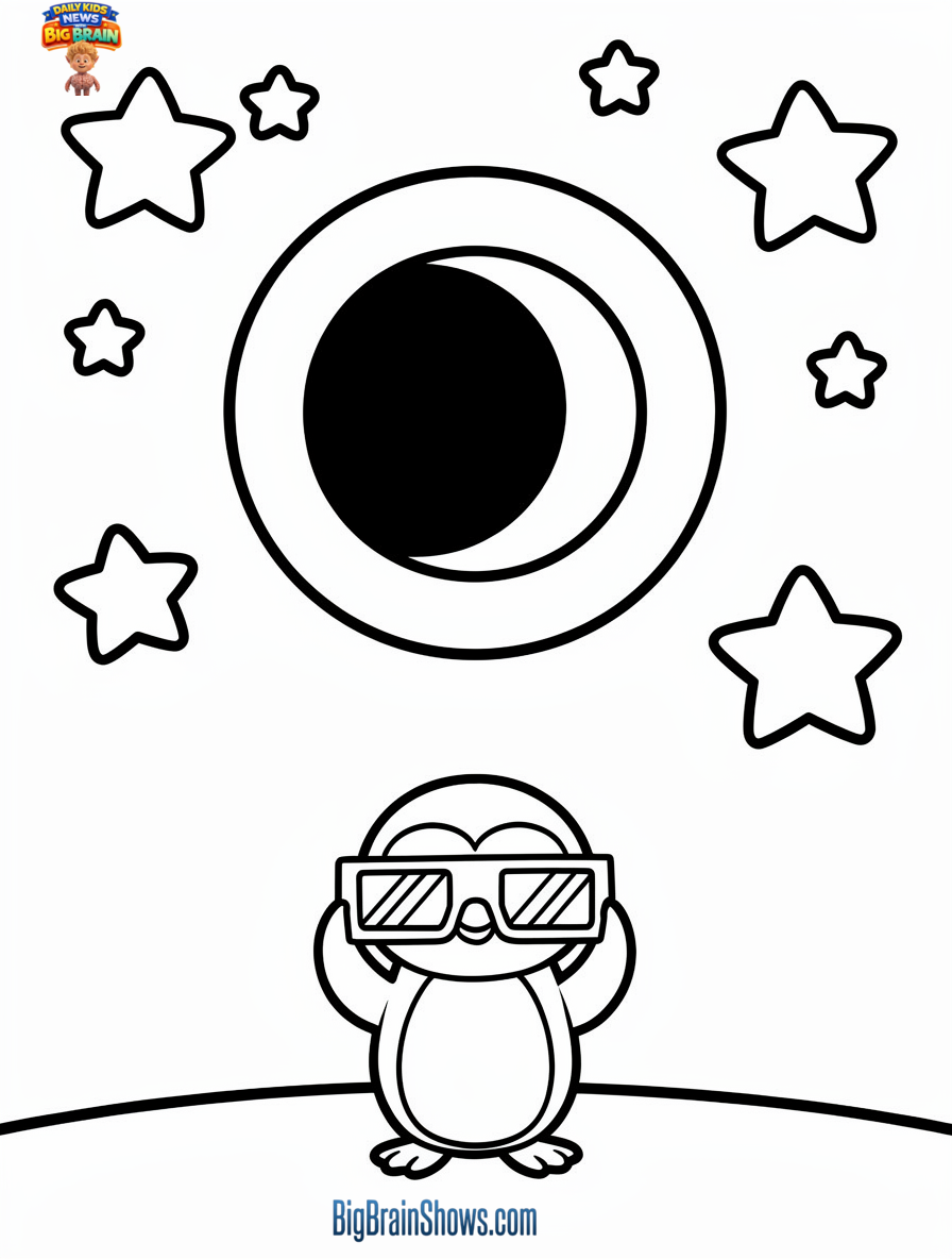 Coloring Page: The Sun’s Ring Eclipse