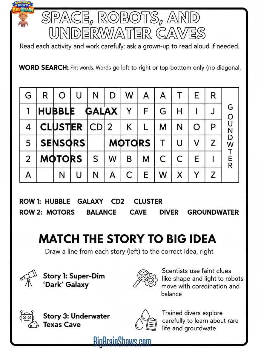 Episode 4 Activity Sheet: Space, Robots, and Underwater Caves