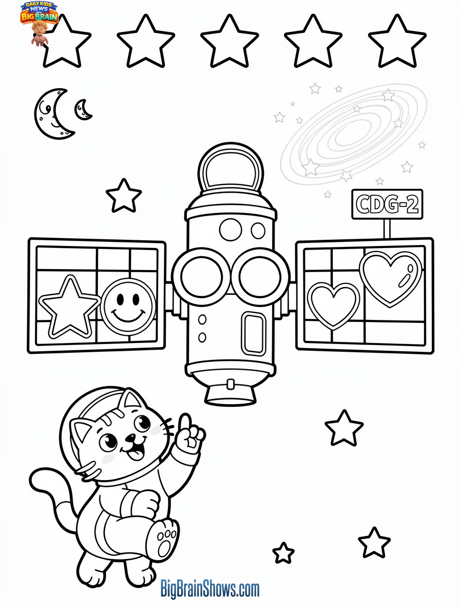 Coloring Page: Hubble Spots a Super-Dim Galaxy