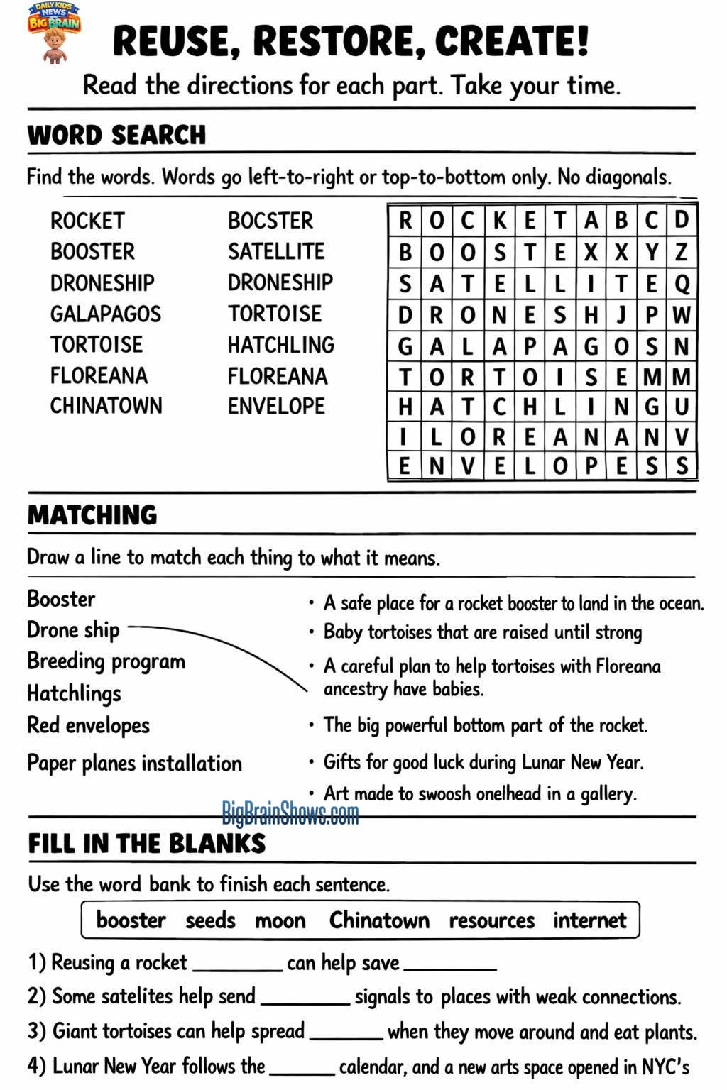 Episode 6 Activity Sheet: Reuse, Restore, Create!