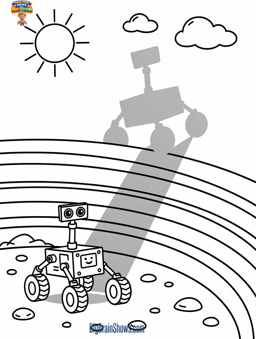 Mars Rover Shadow Selfie in a Crater