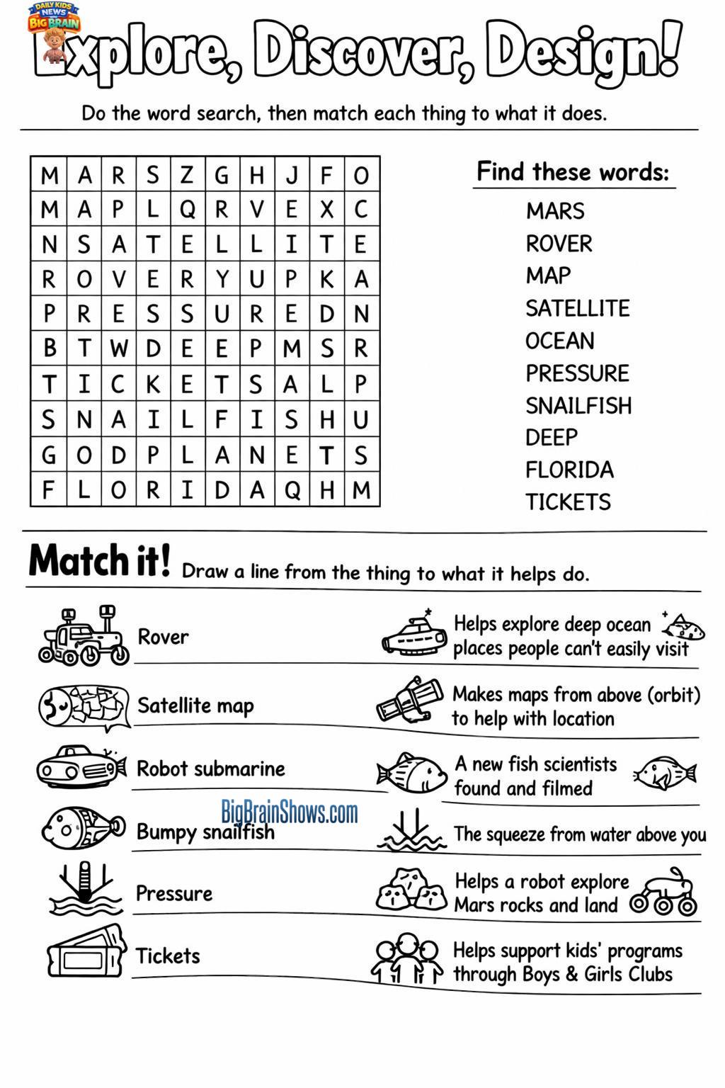 Episode 11 Activity Sheet: Explore, Discover, Design!