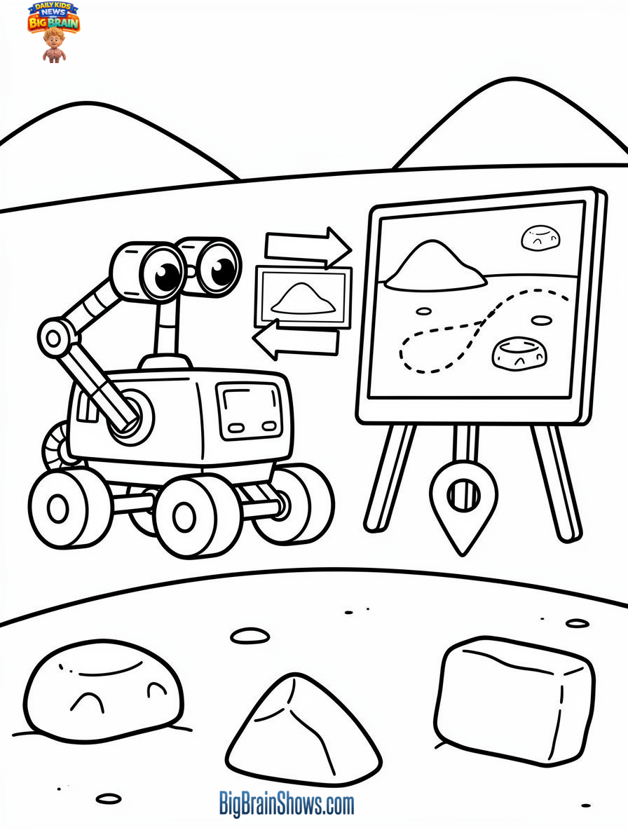 Coloring Page: Perseverance Uses a Map Match on Mars