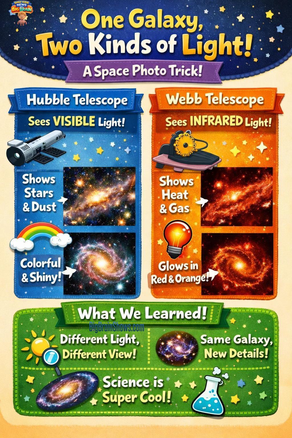 One Galaxy, Two Kinds of Light