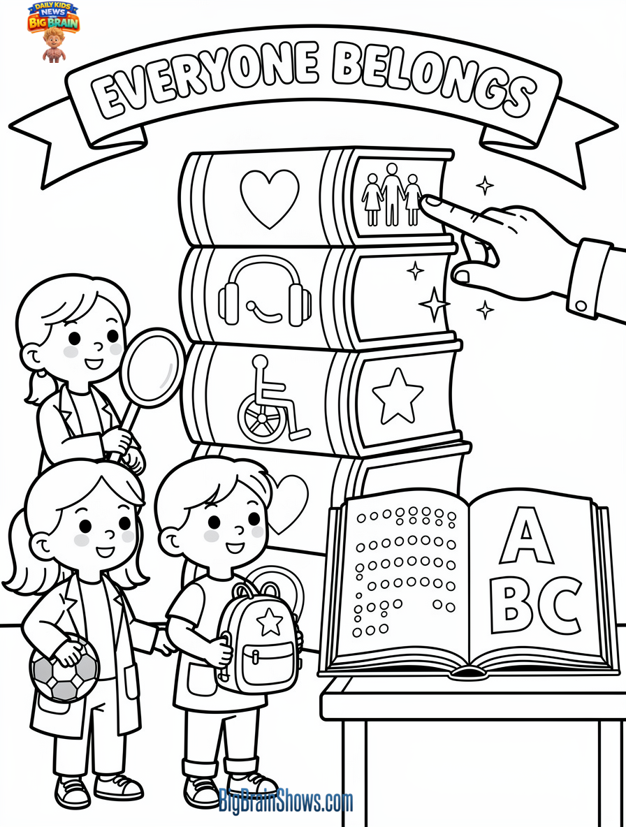 Coloring Page: Books That Welcome Everyone