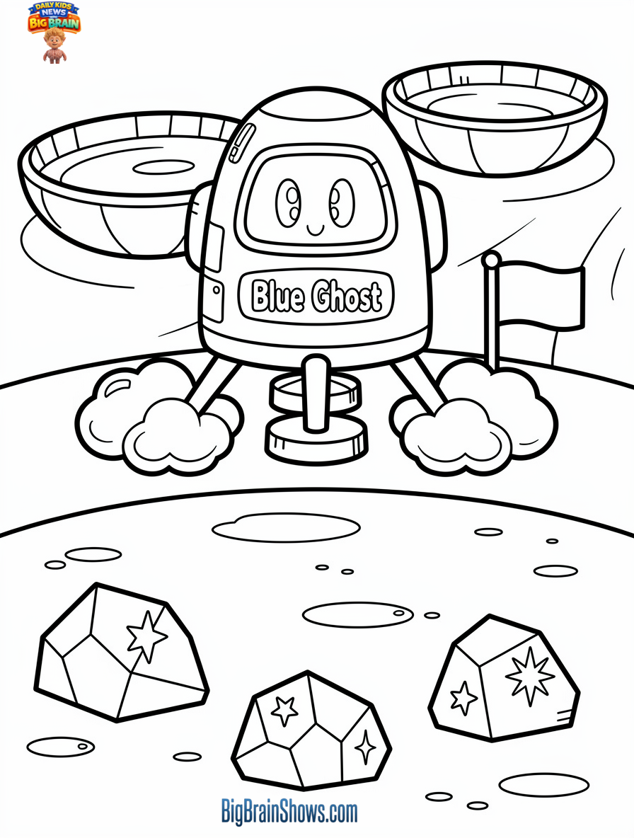 Blue Ghost Lander Touchdown at Mare Crisium