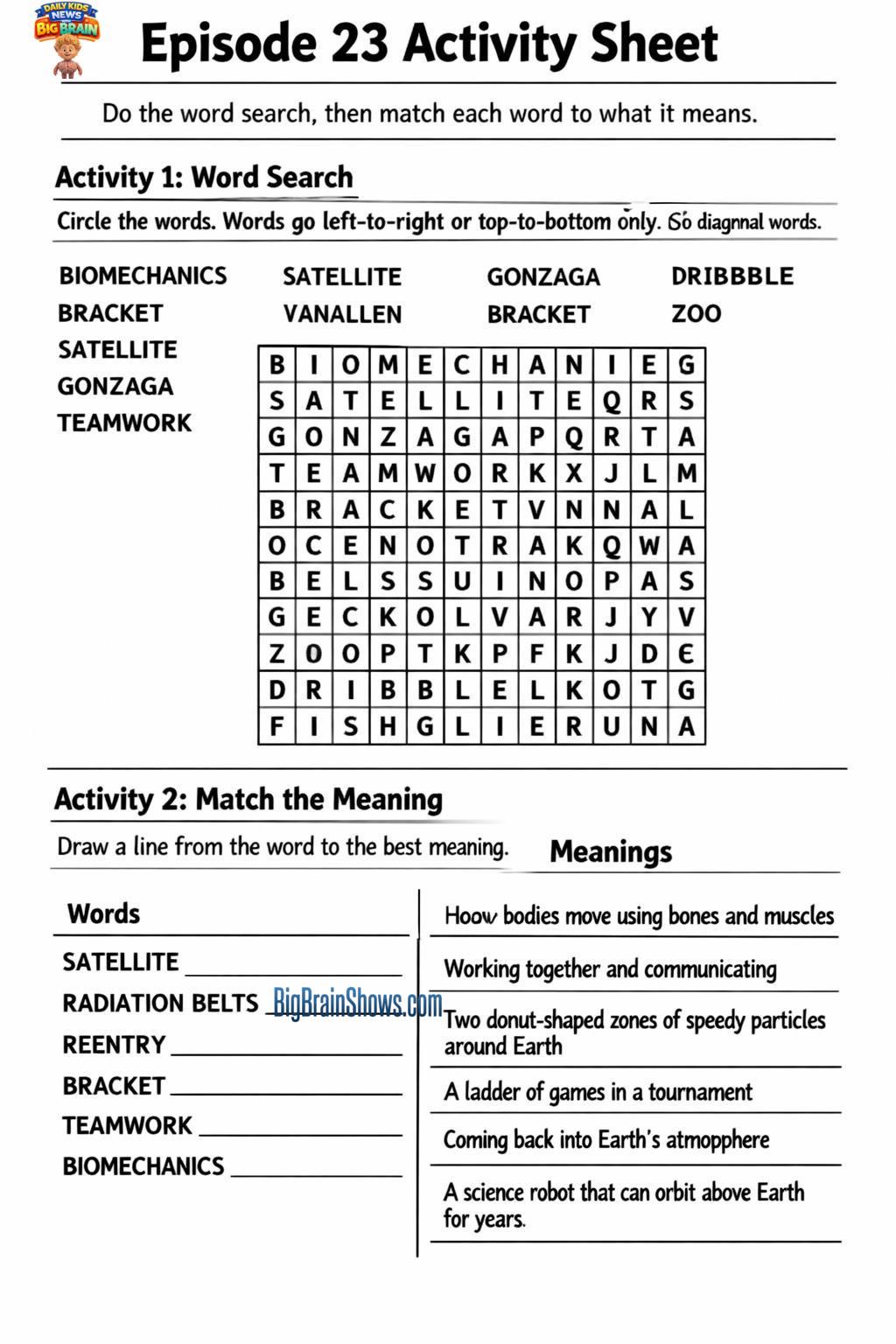 Episode 23 Activity Sheet: Search, Match, and Learn