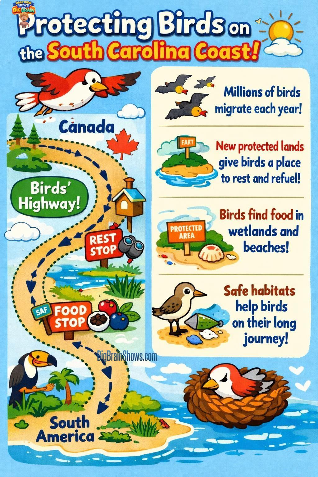 Protected Coastal Habitat: A Pit Stop for Migrating Birds