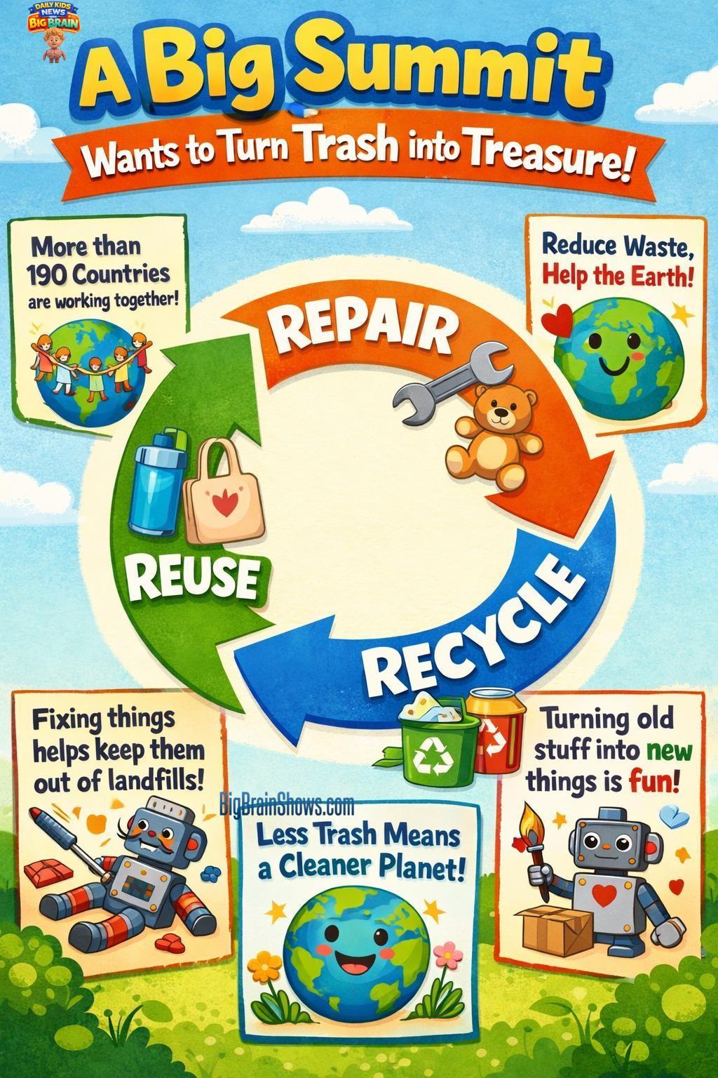 Infographic: Circular Economy = Reuse, Repair, Recycle