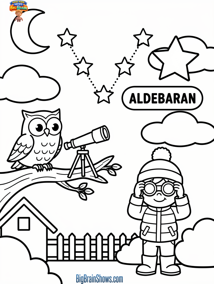Coloring Page: Spot the Hyades Sideways ‘V’