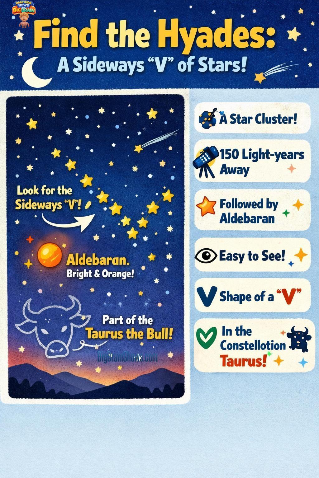 Infographic: Find the Hyades Sideways “V”