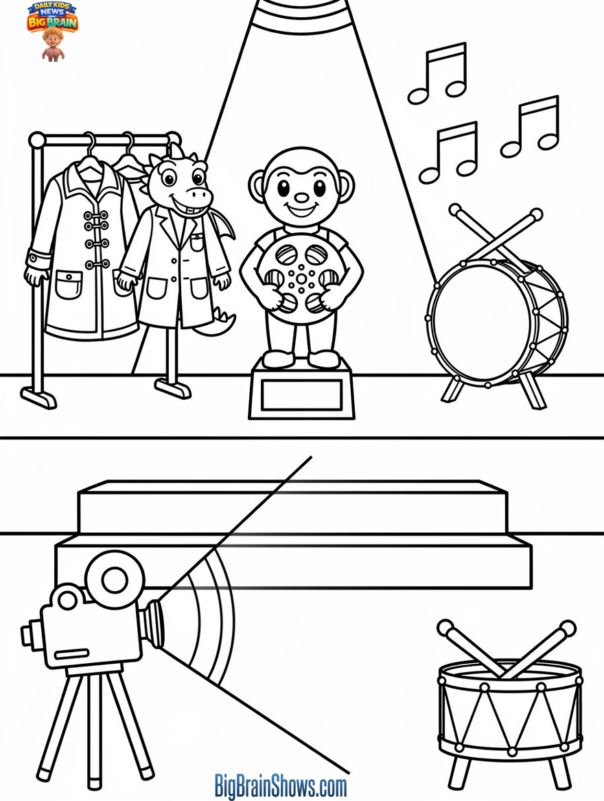 Coloring Page: Oscars Movie-Making Teamwork