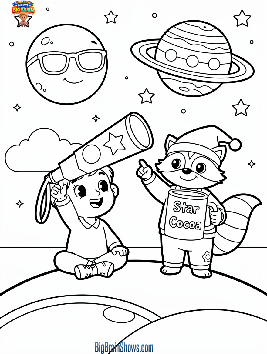 Coloring Page: Venus, Jupiter, and the Secret Triangle Glow