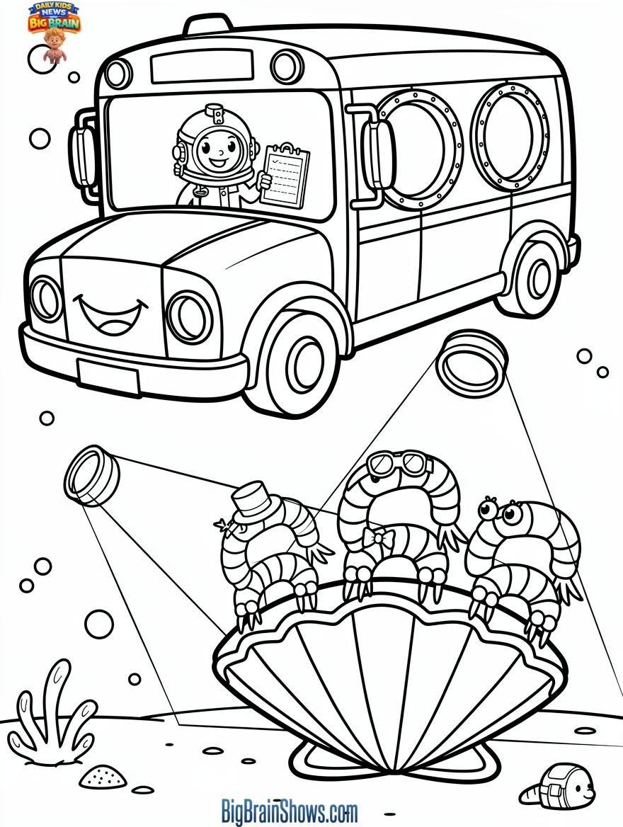 Coloring Page: Deep-Sea Amphipod Discovery