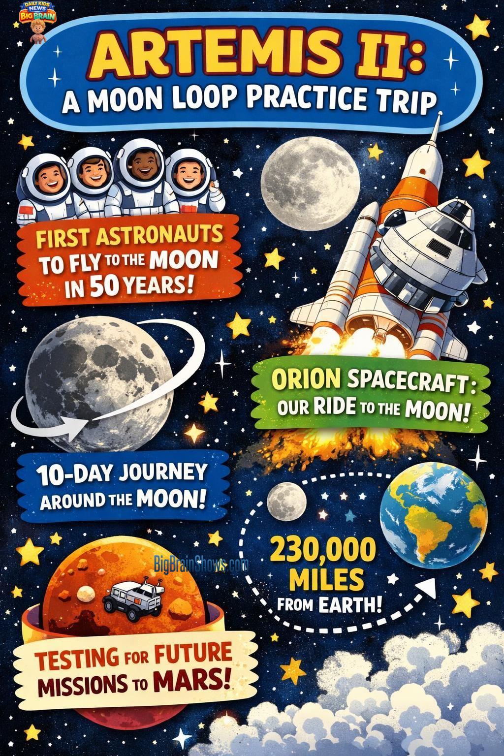 Infographic: Artemis II Moon Loop Practice Mission