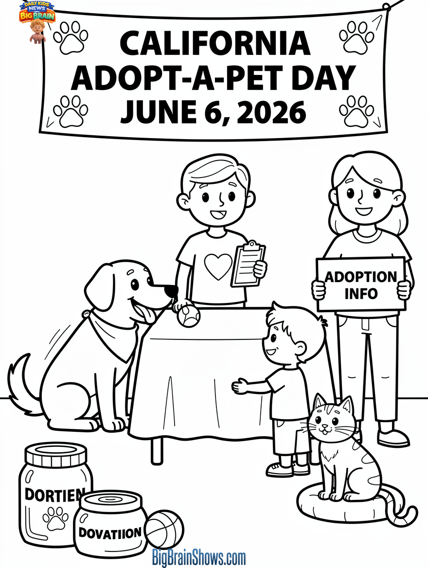 Coloring Page: Adopt-a-Pet Day Meet-and-Greet
