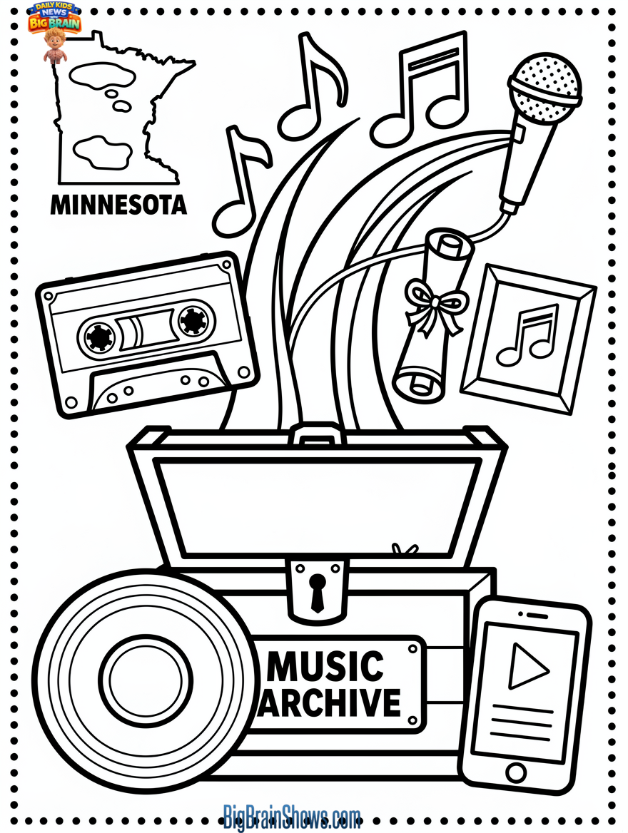 Coloring Page: The Minnesota Music Archive Treasure Chest Online