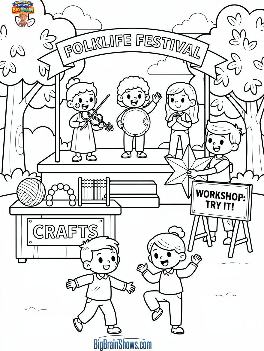 Coloring Page: Partner Festival Day in the Park