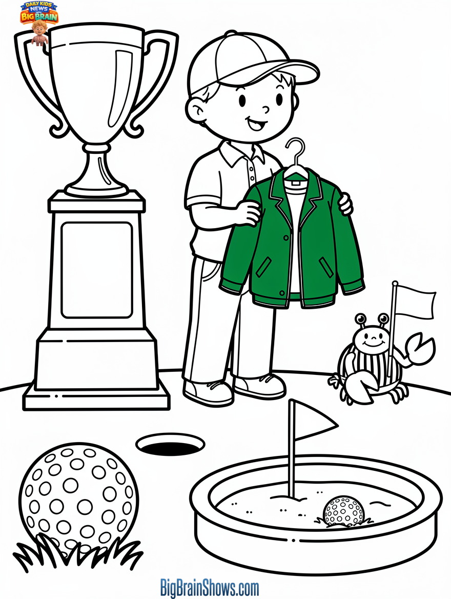 Coloring Page: The Green Jacket Victory Moment