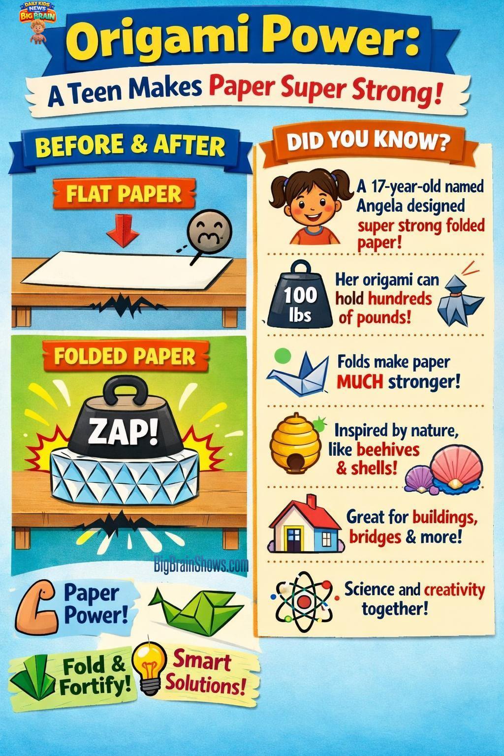 Origami Strength: Folds Make Beams