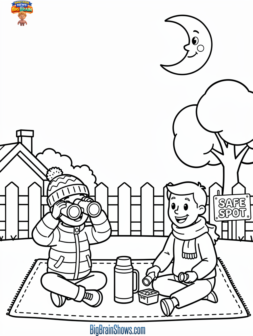 Coloring Page: Watching the Lyrid Meteors Safely