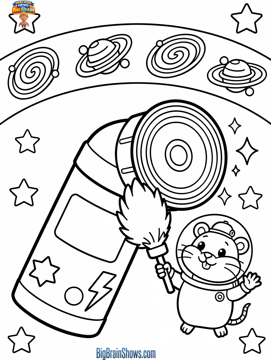 Coloring Page: Roman Space Telescope Panorama Adventure