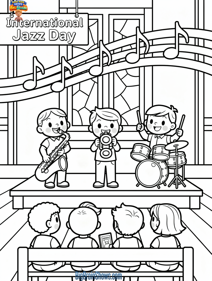 Jazz in Unity Temple Coloring Page