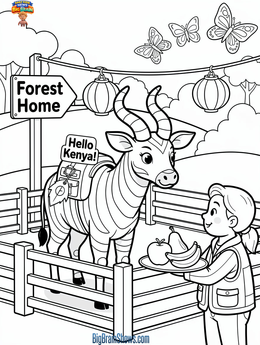 Mountain Bongos Return to Kenya Coloring Page