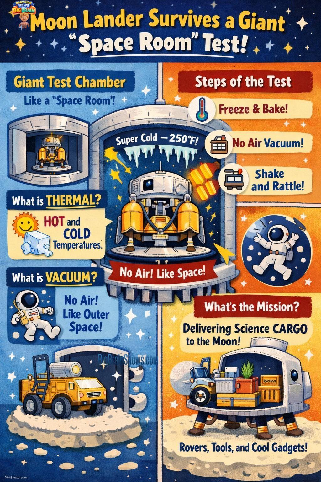 Infographic: Testing a Moon Lander in a Space-Like Room
