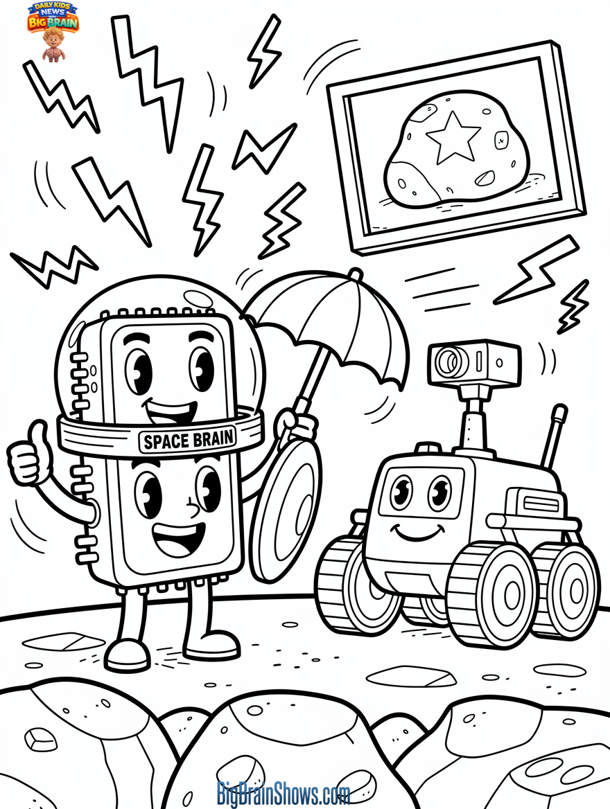 Coloring Page: The Space-Tough “Computer Brain” Helps the Rover