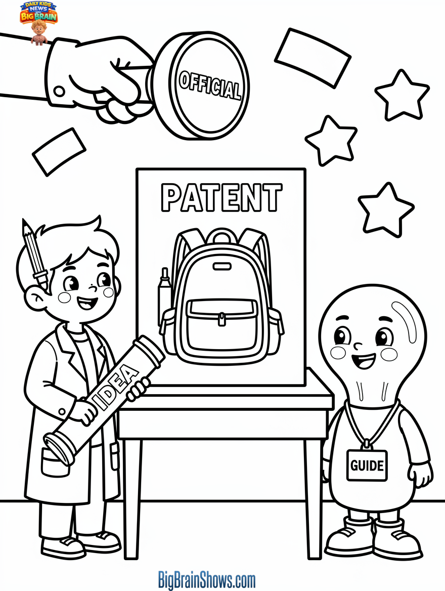Coloring Page: The Patent Office Exhibit—Making an Invention Official