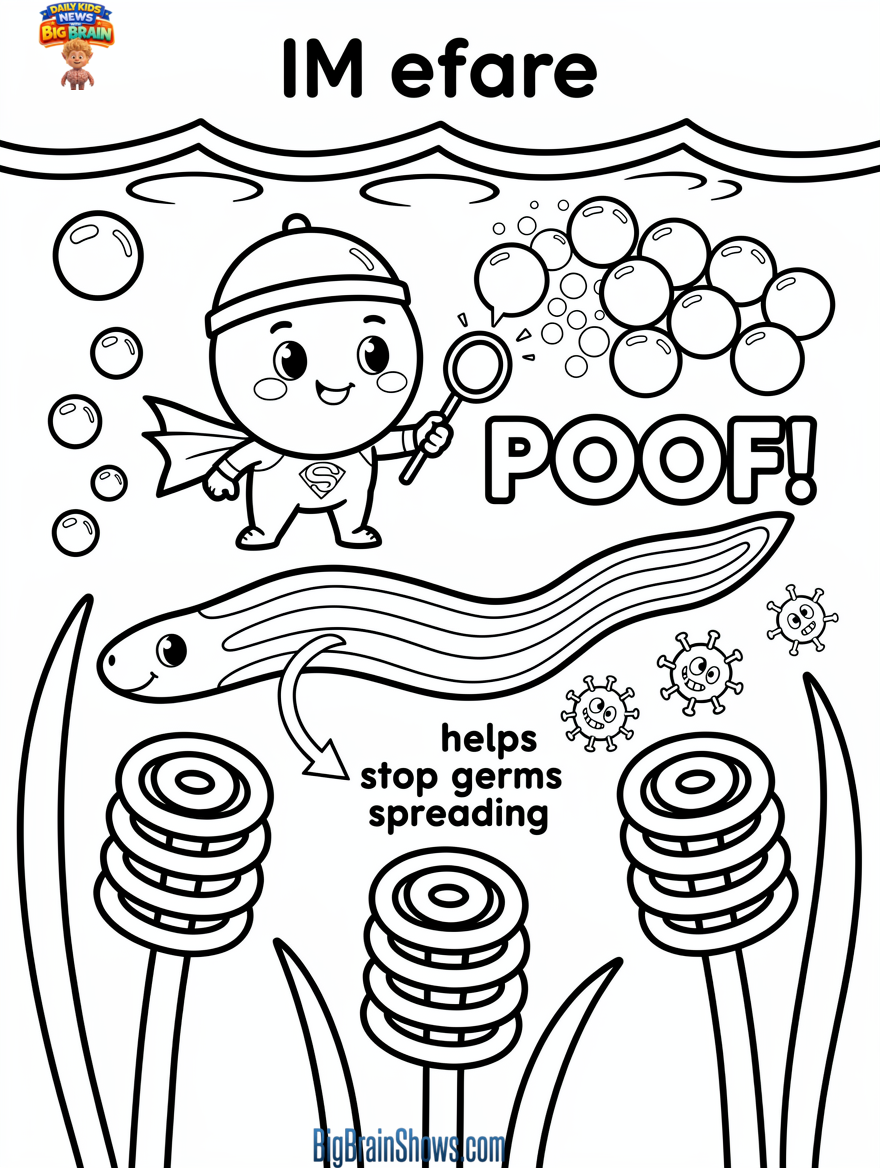 Coloring Page: Planarian Flatworm and the Speedy ‘Poof’ Immune Cell