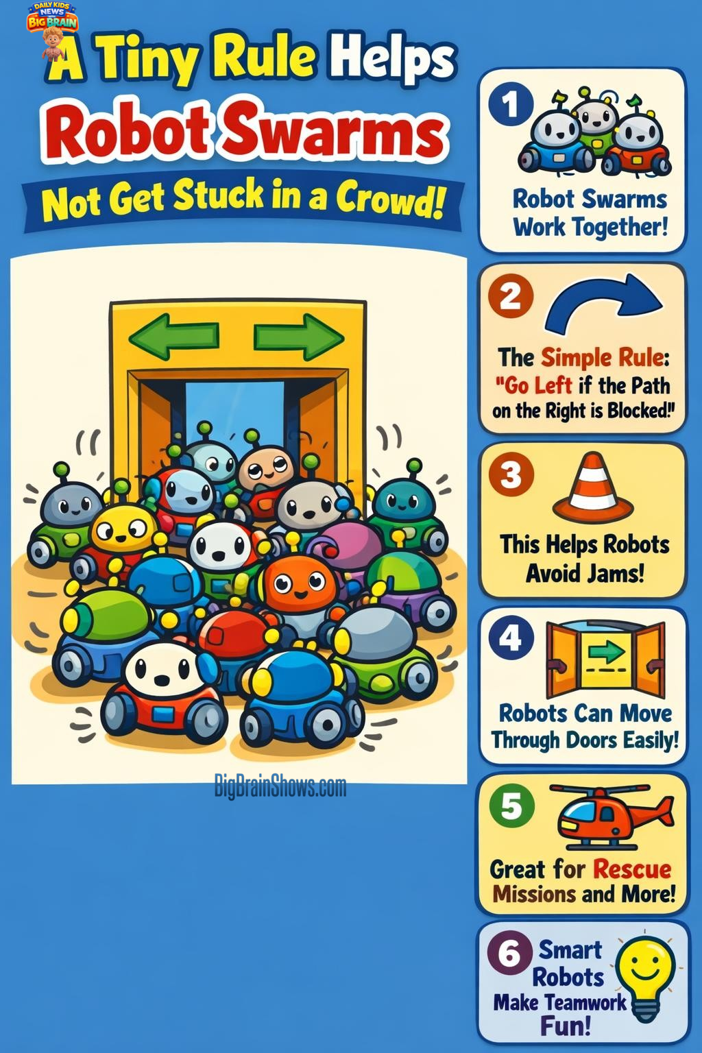 Infographic: Robot Swarms and the “Tiny Rule” That Prevents Jams