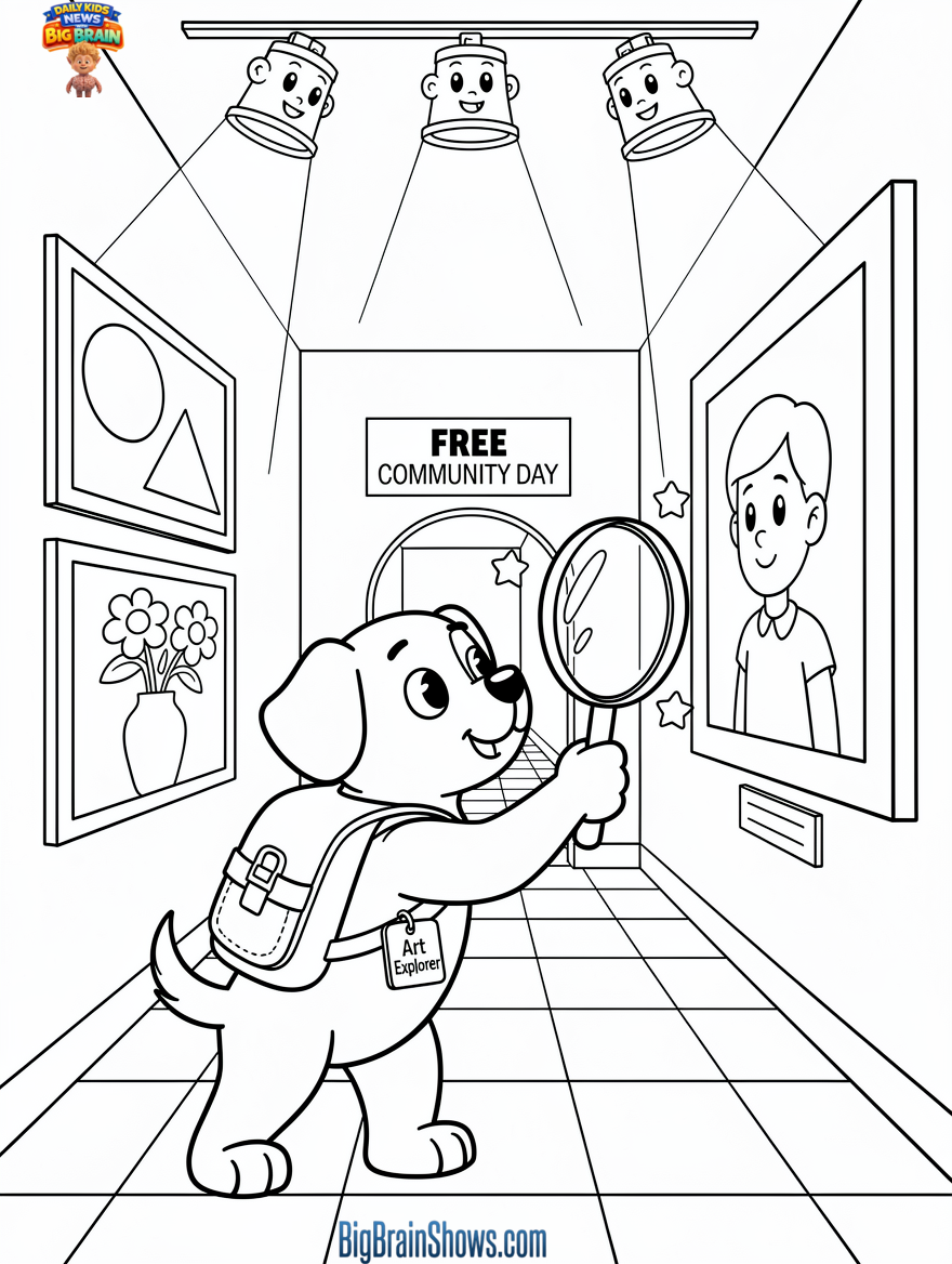 Coloring Page: Museum Art Detective Day