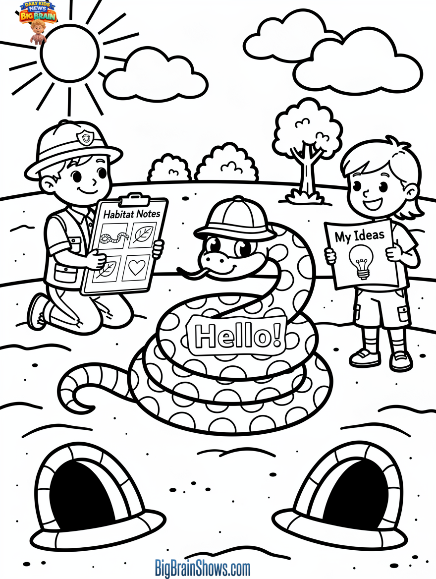 Coloring Page: Southern Hognose Snake Helpers