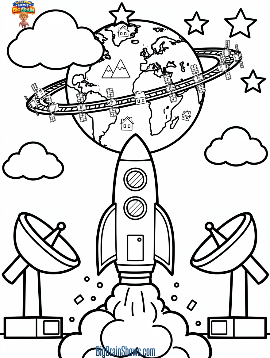 Coloring Page: Falcon 9 Launches 24 Starlink Satellites