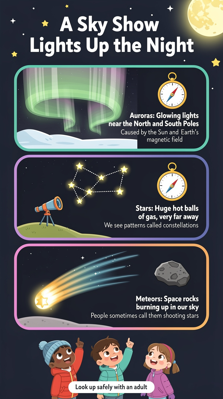 A sky show lights up the night Infographic