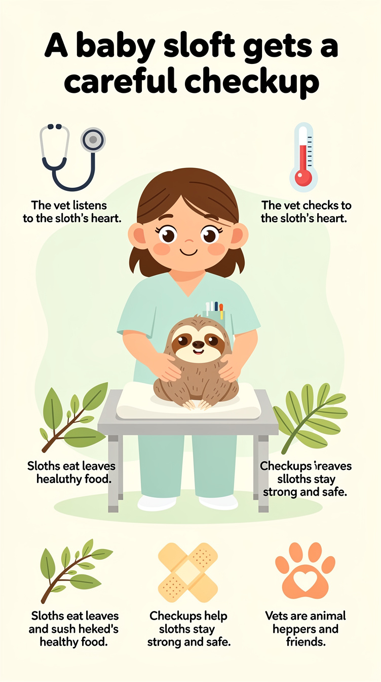 A baby sloth gets a careful checkup Infographic