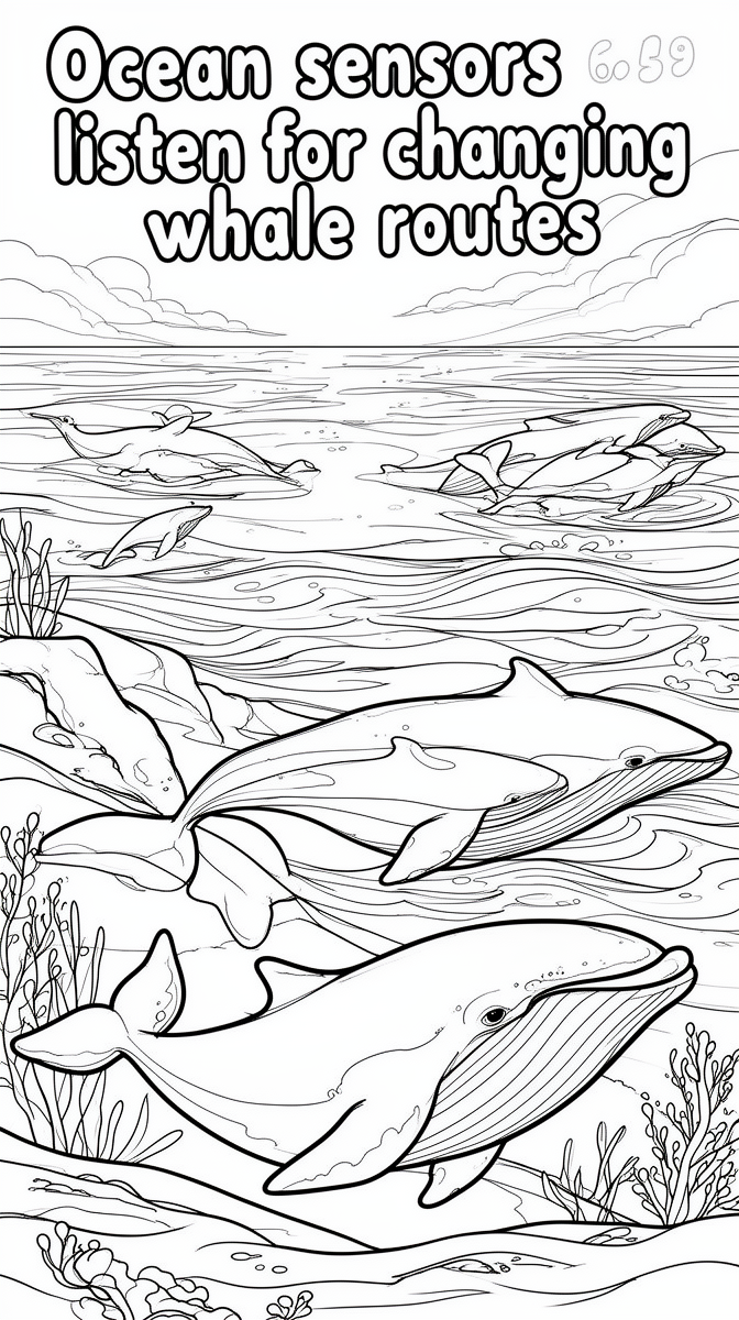 Ocean sensors listen for changing whale routes Coloring Page
