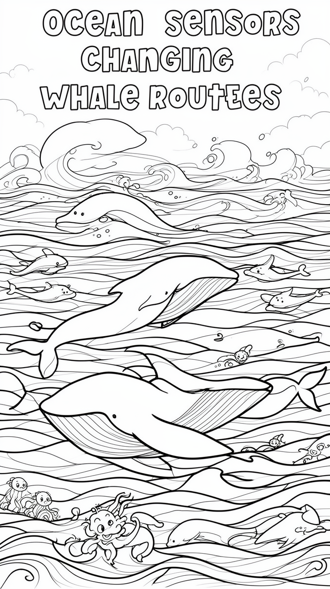 Ocean sensors listen for changing whale routes Coloring Page