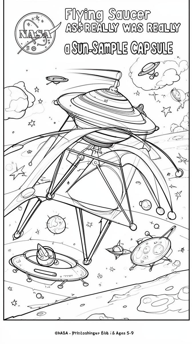 NASA’s ‘Flying Saucer’ Was Really a Sun-Sample Capsule Coloring Page