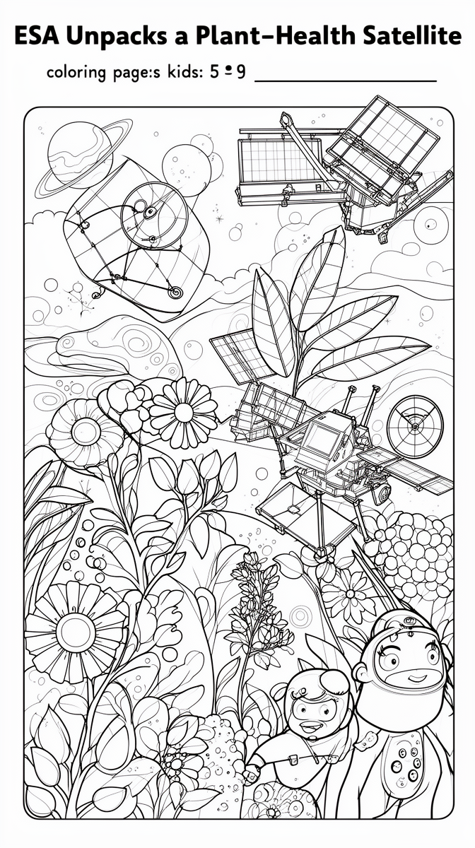 ESA Unpacks a Plant-Health Satellite Coloring Page