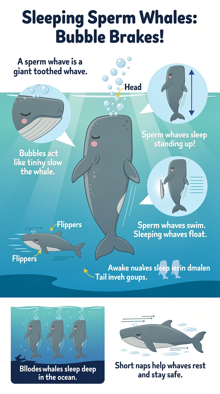 Sleeping Sperm Whales Blow Bubble “Brakes” Infographic