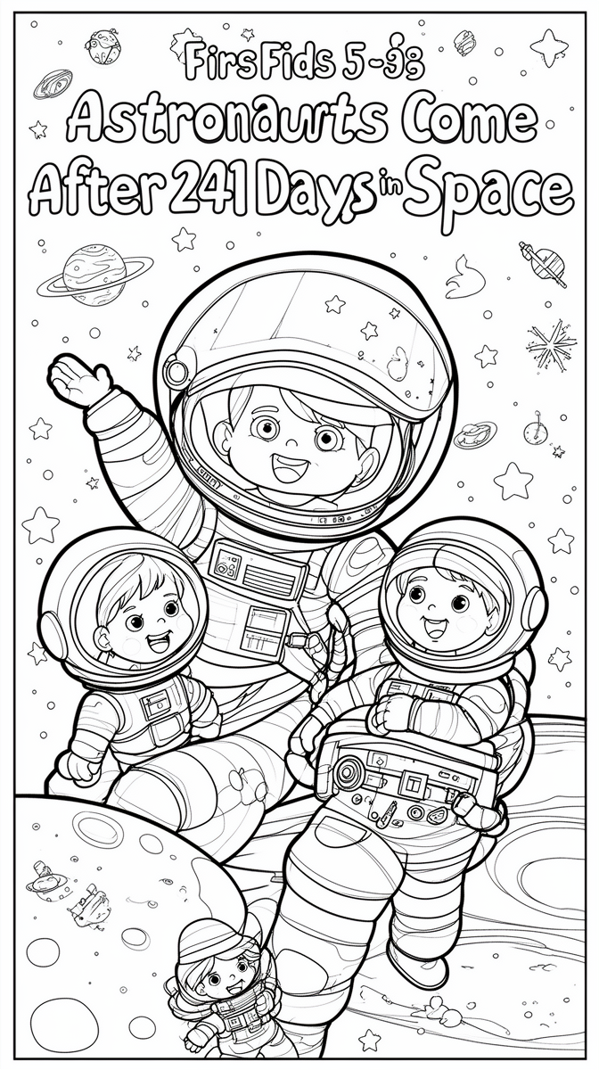 Astronauts Come Home After 241 Days in Space Coloring Page