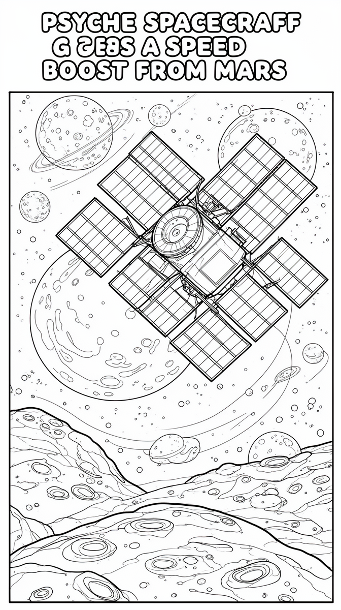 Psyche Spacecraft Gets a Speed Boost From Mars Coloring Page