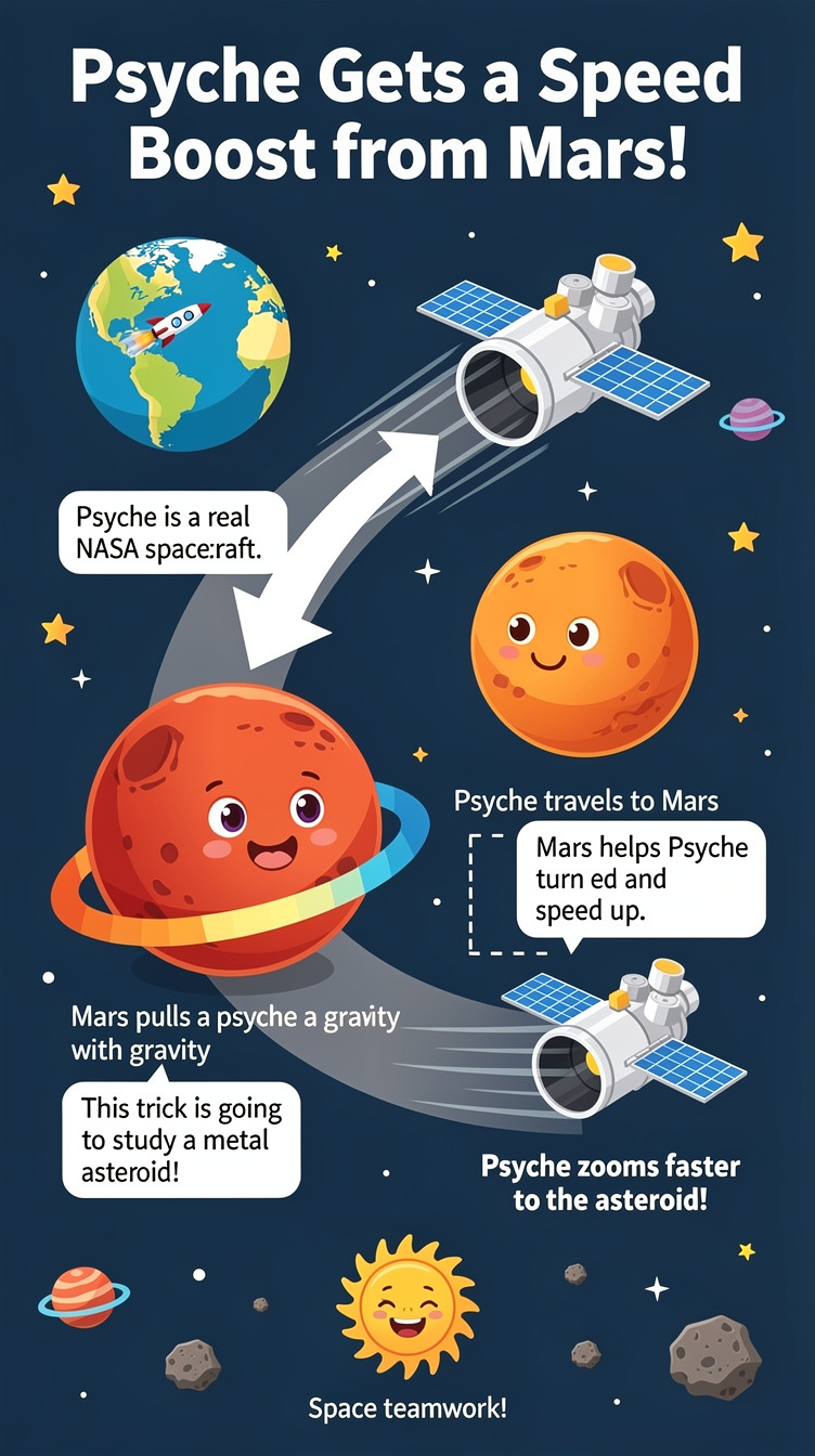 Psyche Spacecraft Gets a Speed Boost From Mars Infographic