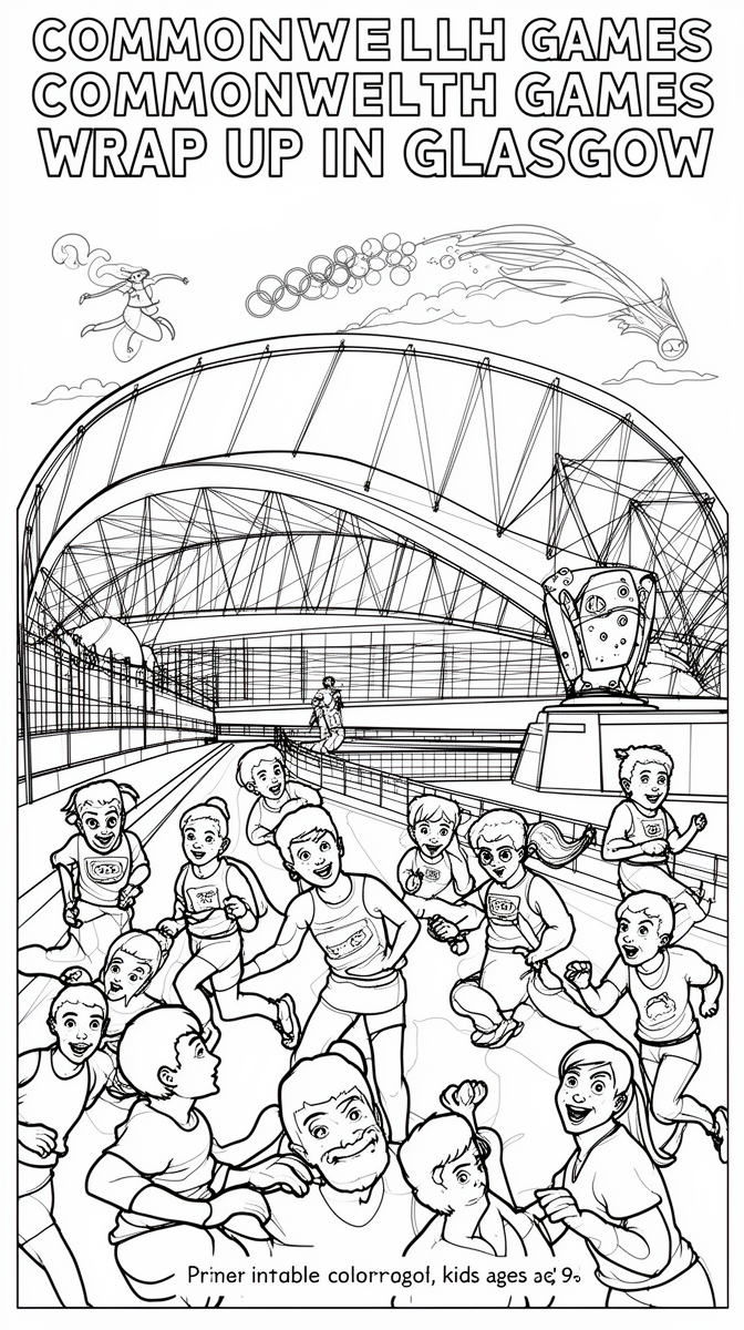 Commonwealth Games Wrap Up in Glasgow Coloring Page