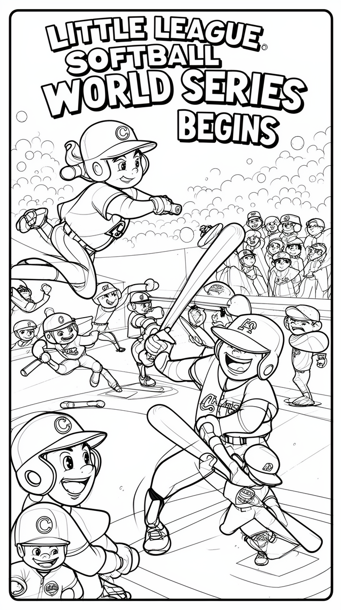 Little League Softball World Series Begins Coloring Page
