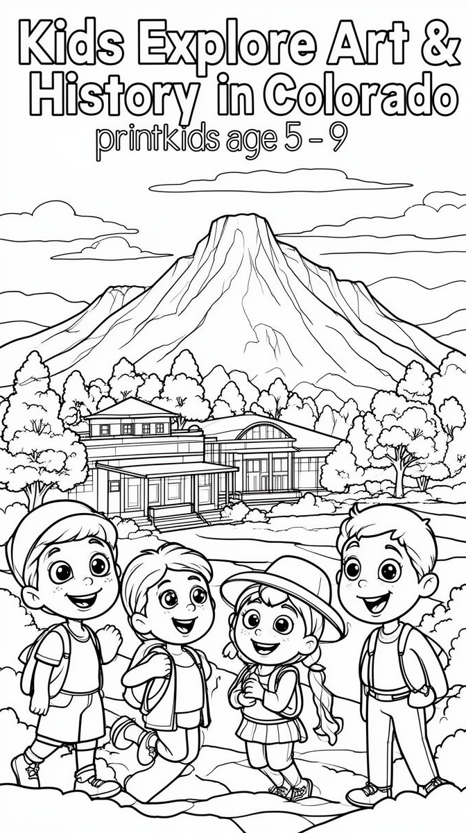 Kids Explore Art and History in Colorado Coloring Page